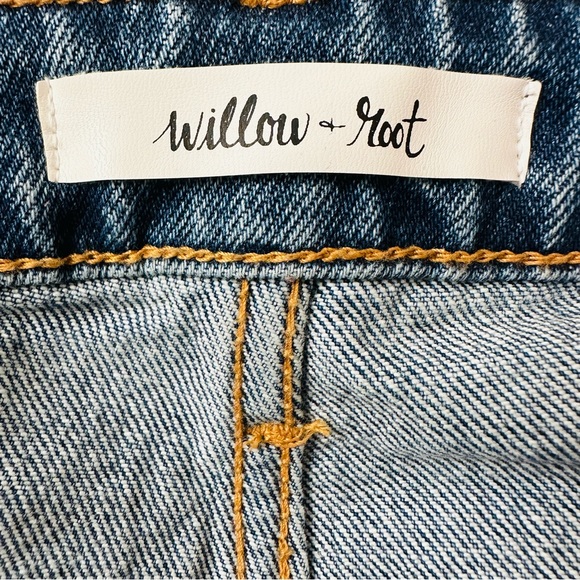 Willow & root the flared out high rise blue denim jeans side slits - Picture 10 of 14